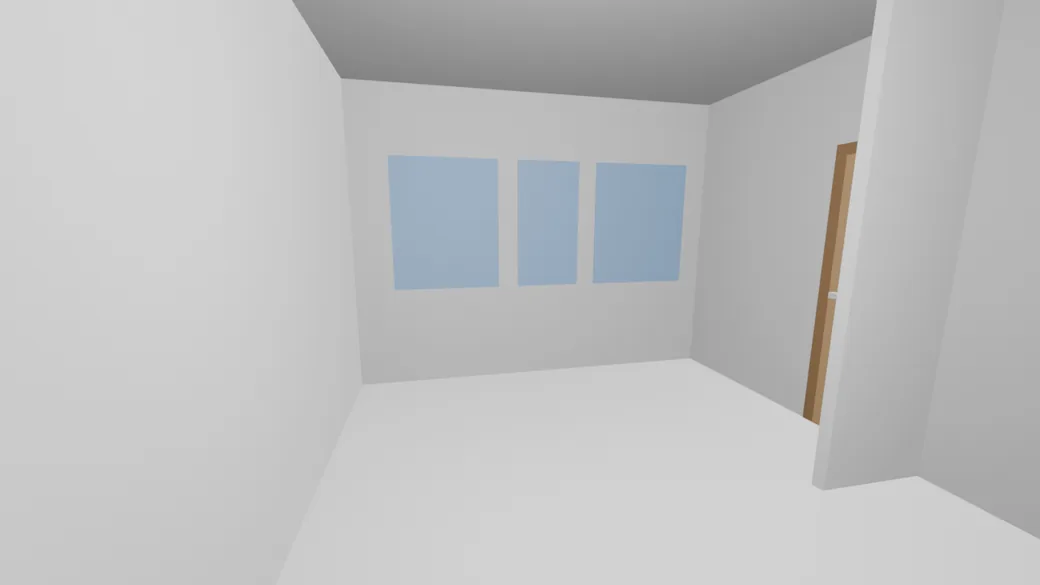 3D model of the same bedroom from the same camera