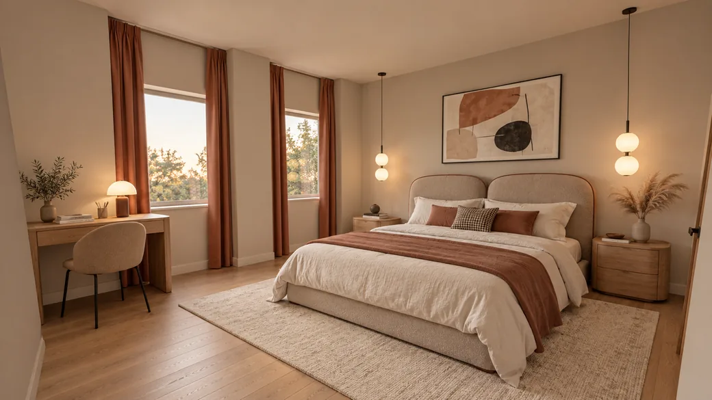 Bedroom in Terracotta Calm — a real Roomsee frame