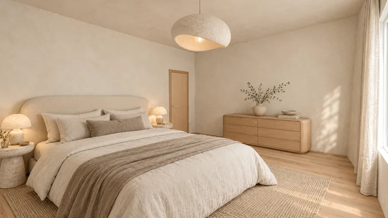 A finished photo of a bedroom in our sample home