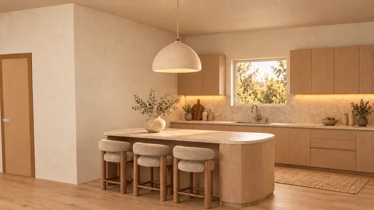 Kitchen of our sample home, in the same open space