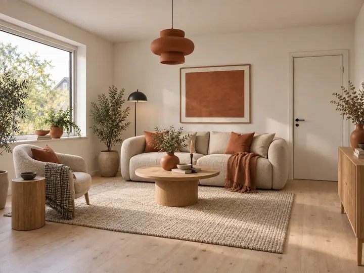 Terracotta Calm style preview of a living room